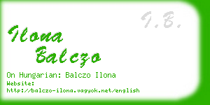 ilona balczo business card